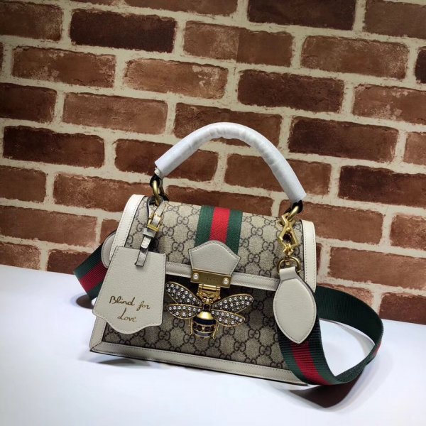 Gucci Fashion 476541 GG Supreme Queen Margaret Small Top Handle Bag Replica Handbags Gucci Tote