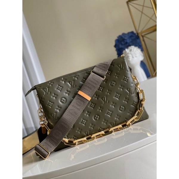 Quality Louis Vuitton Replicas Coussin Other Leathers M57782 Khaki Green Replica Handbags Louis Vuitton Coussin