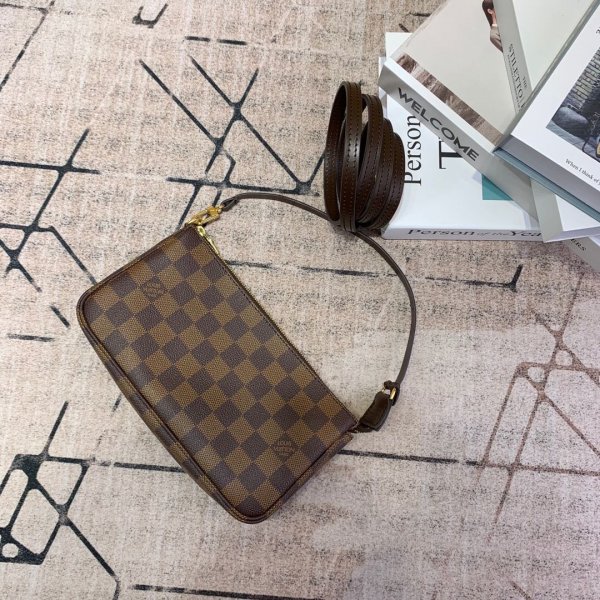 Luxury Auth Louis Vuitton Damier Pochette Accessoires M41206 Replica Handbags Louis Vuitton Pochette