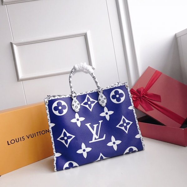 Louis Vuitton Top Quality Escale Onthego GM Tote Bag M44576 Blue Replica Handbags Louis Vuitton New Bags