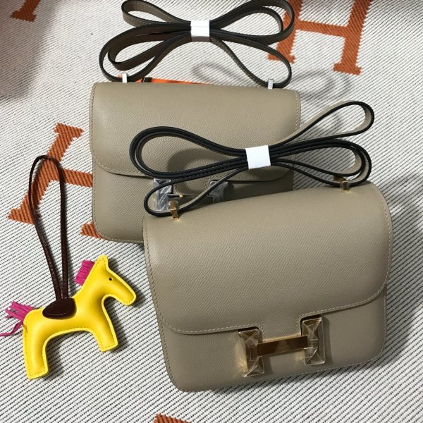 Hermes Constance Bag 18cm Epsom Leather grey Replica Handbags Hermes Constance 18cm