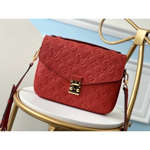 Luxury Louis Vuitton Pochette Metis Monogram M44155 red Marron Replica Handbags Louis Vuitton Pochette