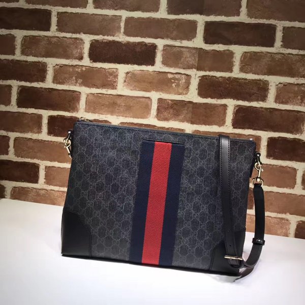7 Star Gucci Fake 474139 GG Supreme Wide Messenger Replica Handbags Gucci G Men Bag