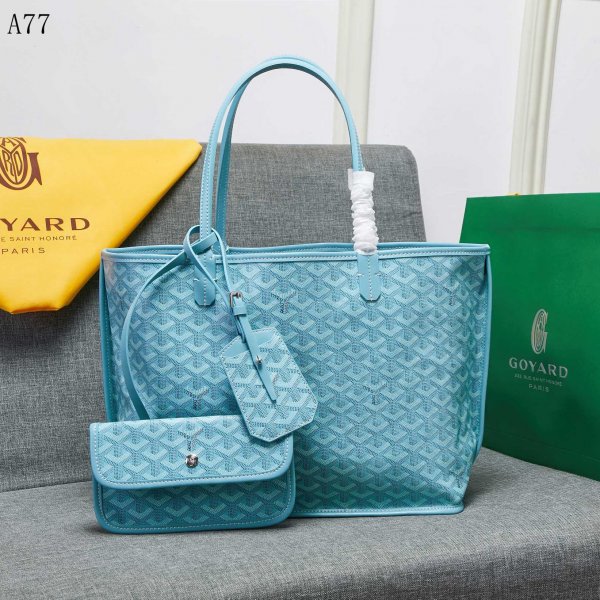Wholesale Goyard Classic Chevron St Louis PM Totes Sky Blue Bags Replica Handbags Goyard Totes
