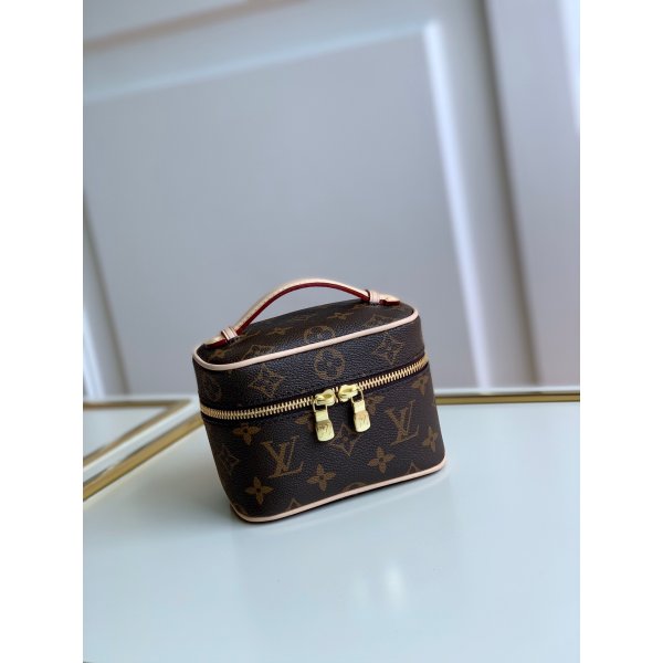 AAAA Louis Vuitton Replica Nice Nano Monogram M44936 Brown Replica Handbags Louis Vuitton Nano