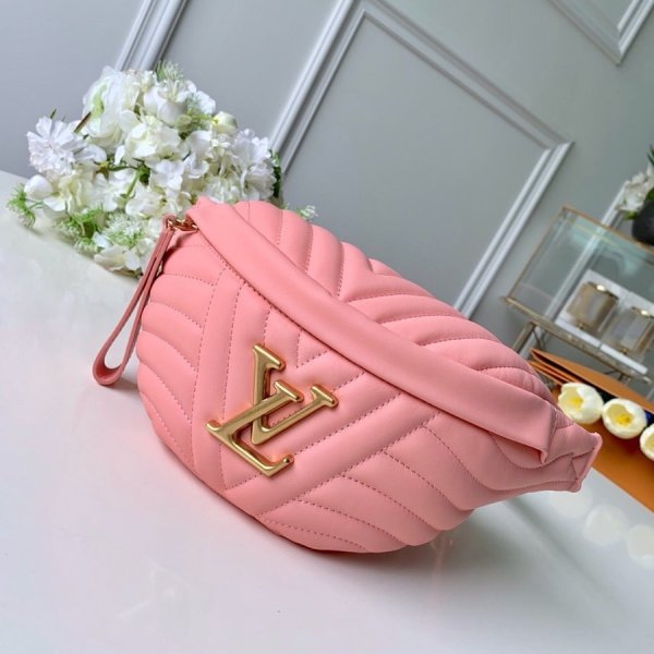Best Louis Vuitton M53750 LV New Wave Bumbag Pink Leather Replica Handbags Louis Vuitton BumbagWave