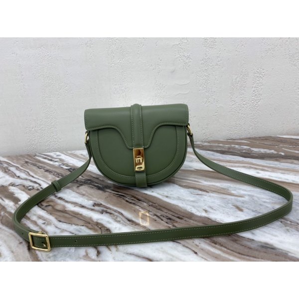 High Quality Celine Small green Besace 16 Bag in satinated calfskin Replica Handbags Celine Besace