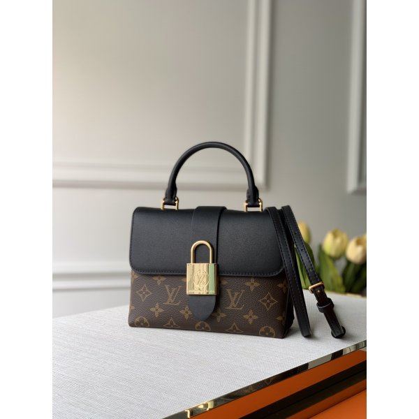Louis Vuitton Monogram Canvas Locky BB Bag M44141 Black Top Quality Bag Replica Handbags Louis Vuitton Locky
