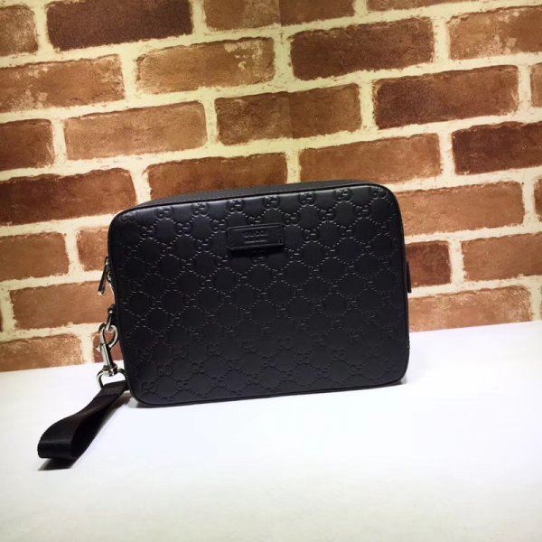 AAA+ Gucci Shop Monogram Leather 429146 Black Clutches Replica Handbags Gucci ClutchesSmall Purses