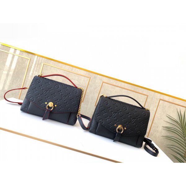 Louis Vuitton Replica M43624 Blanche BB Monogram Empreinte Leather in BlackRed Replica Handbags Louis Vuitton Monogram Empreinte