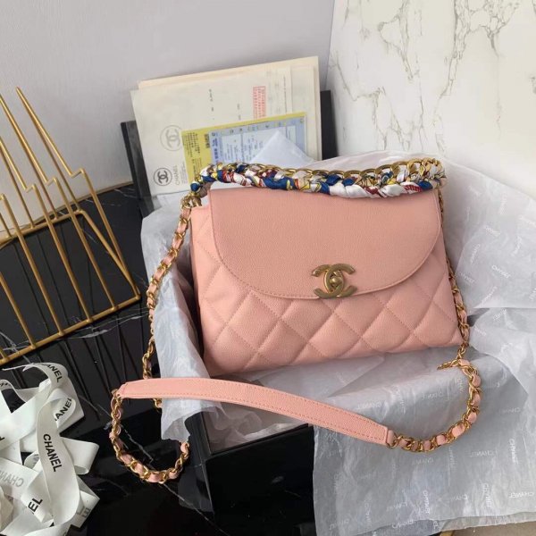 AAA+ CC Replica Ball grain cowhide Crossbody Pink Bag Replica Handbags Ch 