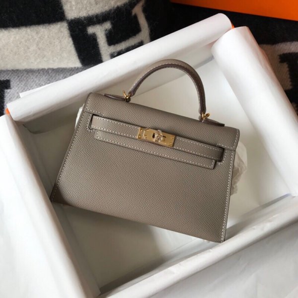 AAA Replica Hermes Mini Kelly Grey Bags Replica Handbags Hermes Kelly Mini Kelly