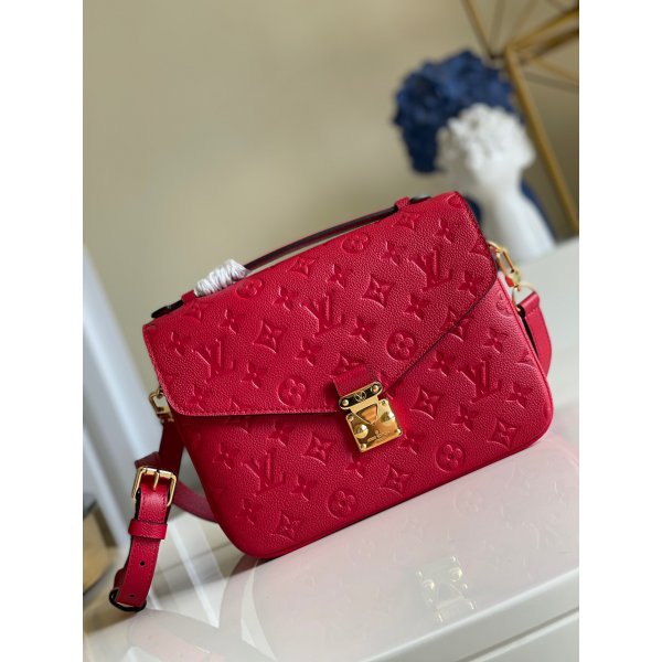 Louis Vuitton Fake Scarlet Red M44155 Pochette Metis Replica Handbags Louis Vuitton Pochette