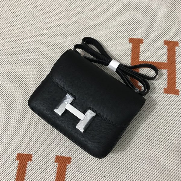 Hermes Constance Bag 18cm Epsom Leather Black Replica Handbags Hermes Constance 18cm