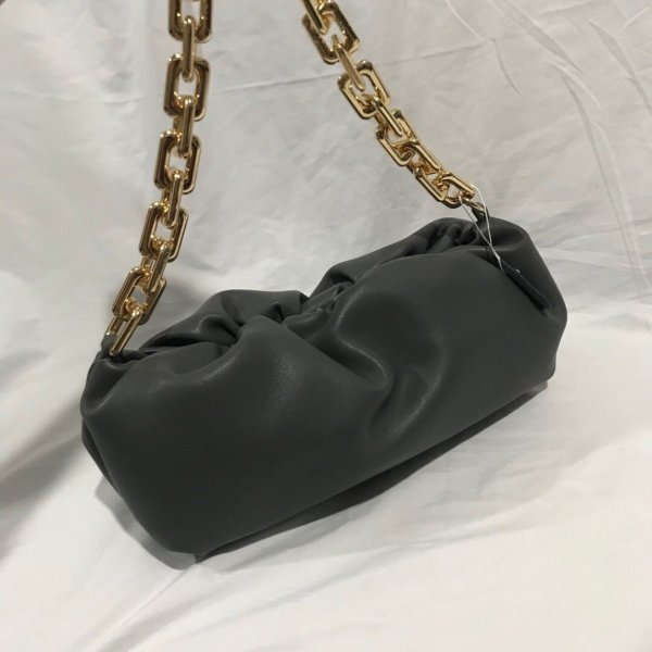 Top Quality Bottega Veneta The Chain Pouch Cloud Dark grey bag Replica Handbags Bottega Veneta