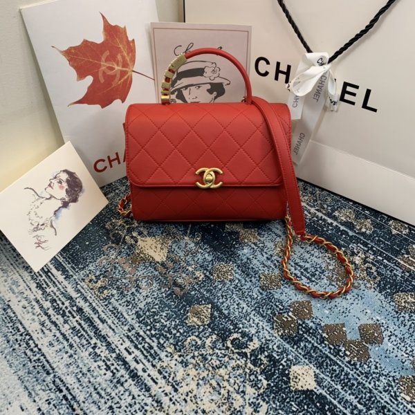 Buy Luxury Pre owned Replica Chanel Classic Flap Red Bag Replica Handbags Ch 