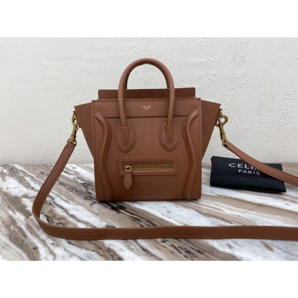 Celine Replica Earth yellow Luggage Nano Shopper 2way Hand Shoulder Bag Replica Handbags Celine Luggage