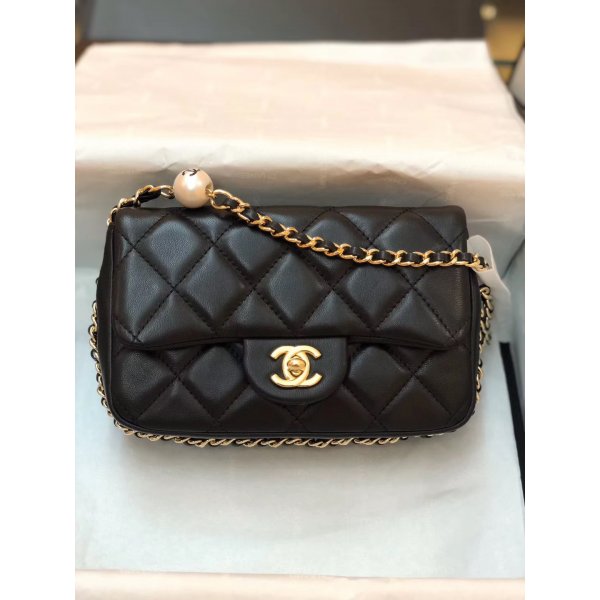 Replica CC Spring Summer 2020 AS1436 Flap Black bags Replica Handbags Ch 