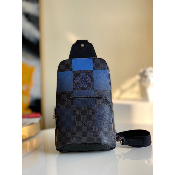 Louis Vuitton Replica N40403 Avenue Sling Bag Damier Graphite Canvas Replica Handbags Louis Vuitton Damier Azure