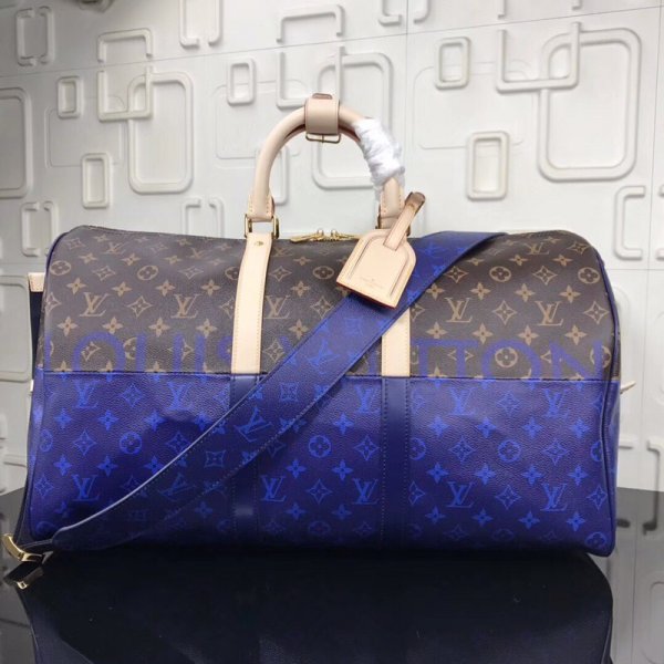 Fake Louis Vuitton Keepall 50 KIM JONES Travel Bag Replica Handbags Louis Vuitton Keepall