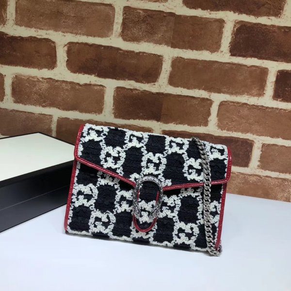 7 Star Dionysus GG tweed small shoulder bag 401231 Replica Handbags Gucci Dionysus