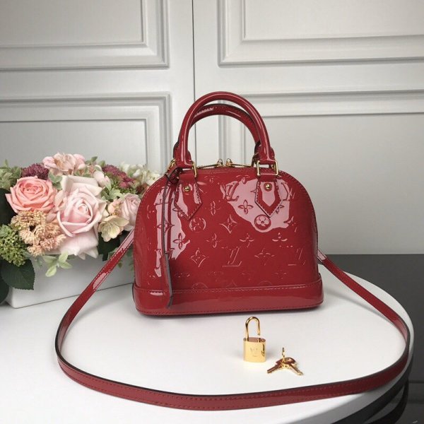Cheap Louis Vuitton Alma BB Epi Leather M91606 Red Replica Handbags Louis Vuitton Alma