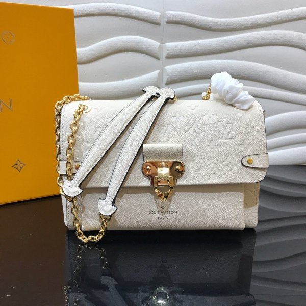 High Quality Louis Vuitton Monogram Empreinte Leather Vavin PM M43931 White Bag Replica Handbags Louis Vuitton Monogram Empreinte