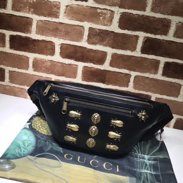 Gucci Top Quality GG Leather Belt Bag with Crystals 484683 Replica Handbags Gucci GG Marmont
