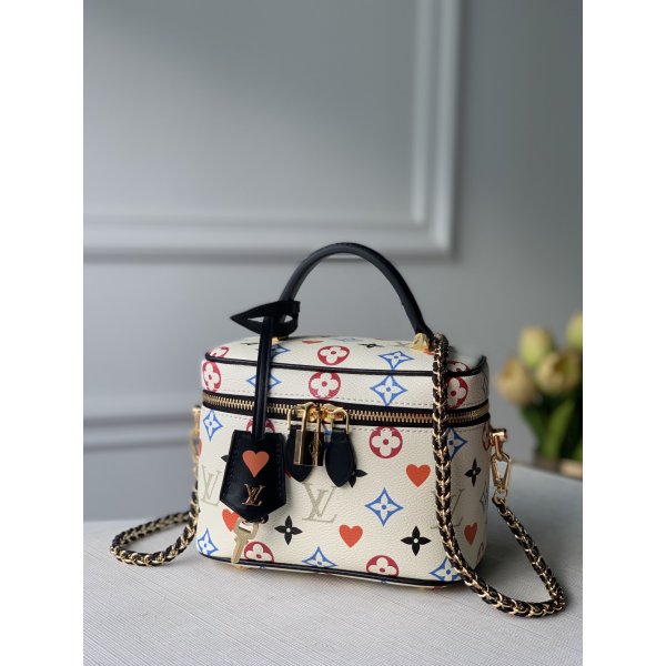 Replica Louis Vuitton M57458 Game On Vanity PM Autres Toiles Monogram in White Replica Handbags Louis Vuitton Vanity