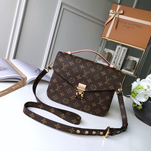 Replica Louis Vuitton Pochette Metis Monogram M40780 Marron Replica Handbags Louis Vuitton Pochette
