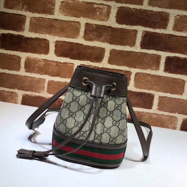 AAA+ Gucci Replica GG Supreme Ophidia Mini Bucket 550620 Bag Replica Handbags Gucci Ophidia