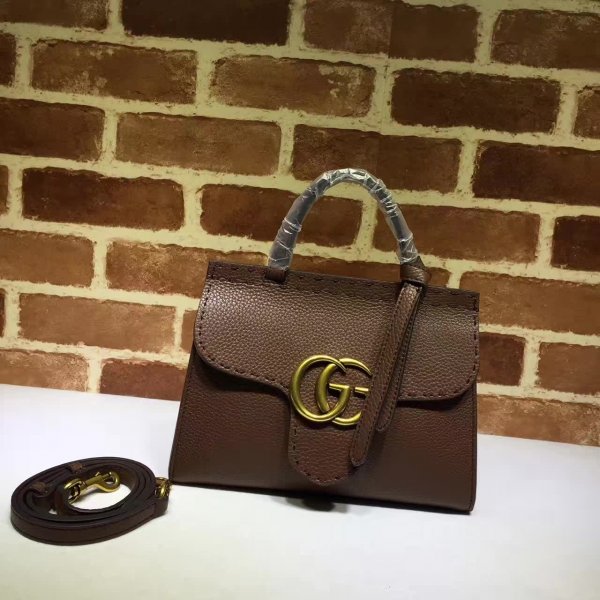 USA Gucci GG Fake Marmont leather top handle mini 442622 bag Replica Handbags Gucci GG Marmont