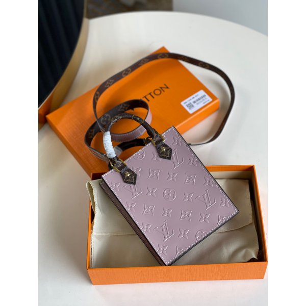 Louis Vuitton Replica Petit Sac Plat Monogram Vernis Leather M90564 Brown Replica Handbags Louis Vuitton New Bags