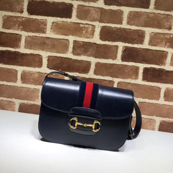 Replica Gucci alma 7 Star 602204 Navy 1955 Horsebit shoulder bag Replica Handbags Gucci Horsebit