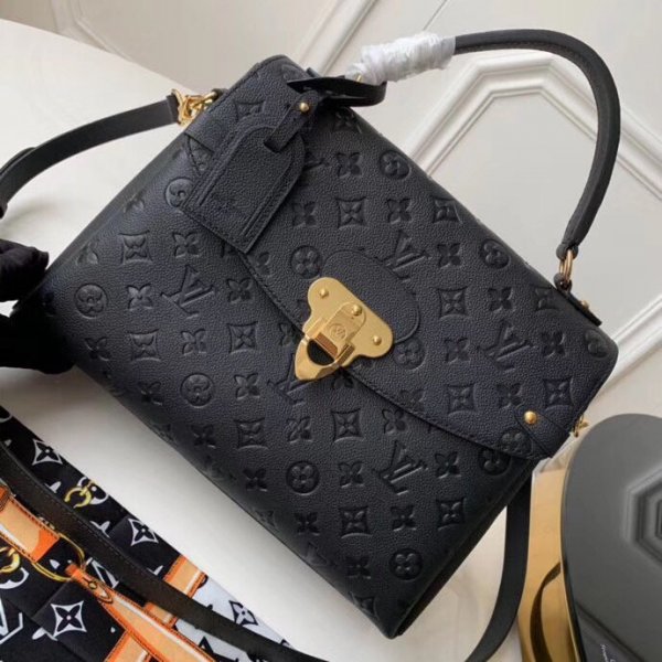Best Louis Vuitton Georges MM Monogram Empreinte Leather M53945 Black Replica Handbags Louis Vuitton Monogram Empreinte