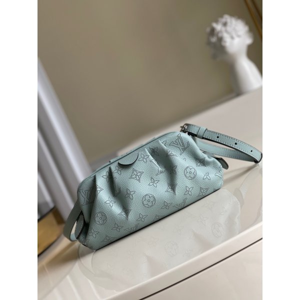 Louis Vuitton High Quality M80094 Scala Pouch Mahina Green Replica Handbags Louis Vuitton Mahina