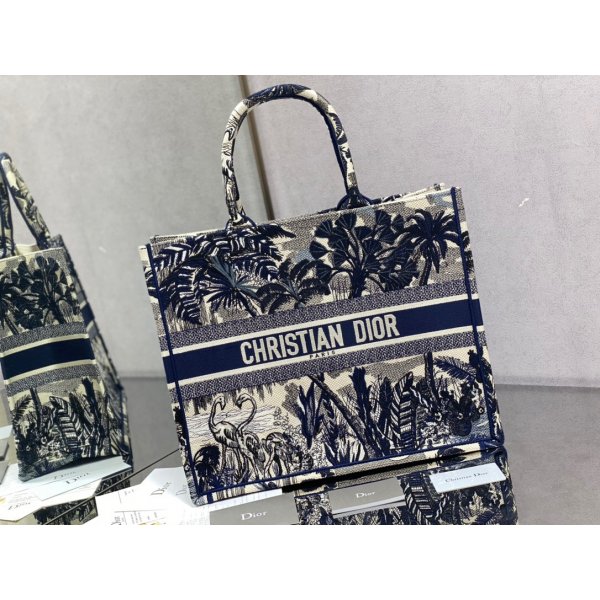Dior CD Book Tote Top Quality Oblique Embroidery Replica Handbags Dior Book