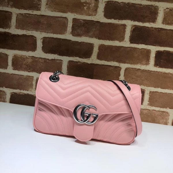 Top Quality Gucci Replica 443497 GG Marmont small matelasse leather shoulder bag Replica Handbags Gucci GG Marmont