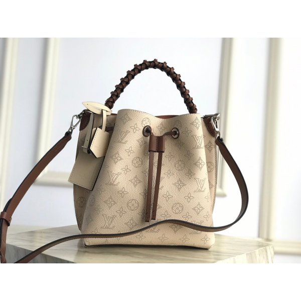 Best M55799 Louis Vuitton Muria Mahina Leather Galet Bag Replica Handbags Louis Vuitton Mahina