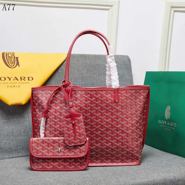 Cheap Top Quality Goyard Classic Chevron St Louis PM Totes Red Bags Replica Handbags Goyard Totes