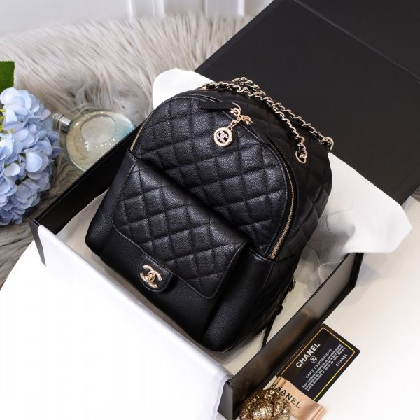 CC Wholesale Leather Backpacks for Women Black backpack Replica Handbags Ch 