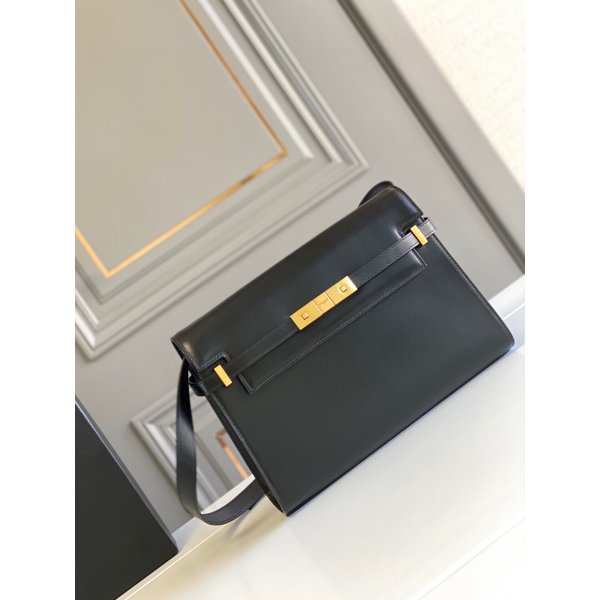 Replica YSL Saint Laurent Small Manhattan Top Handle Bag 29CM Black Replica Handbags YSL Manhattan
