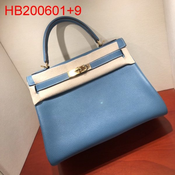 Hermes Kelly 32cm Togo leather Blue Replica Handbags Hermes Kelly Kelly 32CM