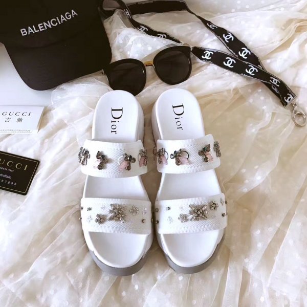 Best Dior Flat Slipper AAA+ 009 Replica Luxury Shoes Dior