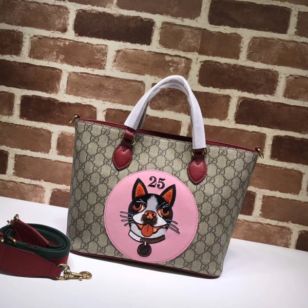 USA Gucci AAA+ 473887 GG Supreme bees tote Replica Handbags Gucci Tote