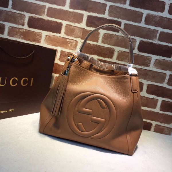 Replicas Gucci Best Soho Leather Tote shoulder 282309 bag Replica Handbags Gucci Soho