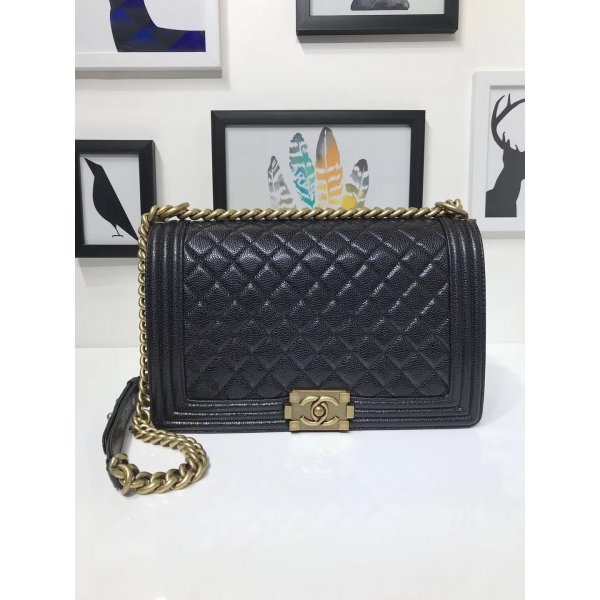 Top Quality CC Caviar Le Boy 28 cm Cheap Mall Black Bags Replica Handbags Ch 
