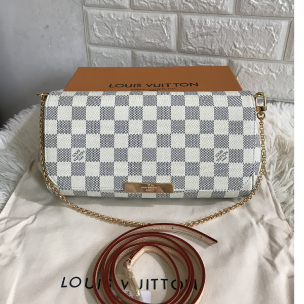 Louis Vuitton Damier Canvas Shoulder Favorite MM Cheap N41275 Bag Replica Handbags Louis Vuitton Damier Canvas