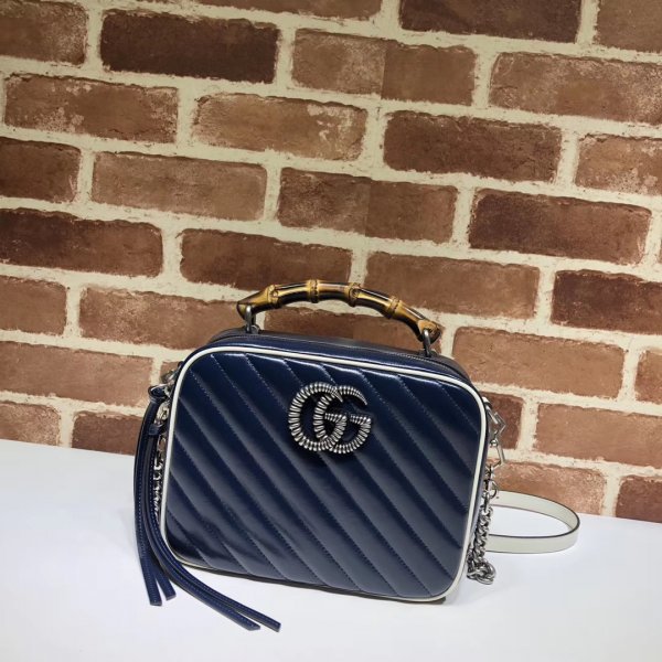 Replica Gucci Best GG Marmont small shoulder 602270 bag with bamboo Replica Handbags Gucci GG Marmont