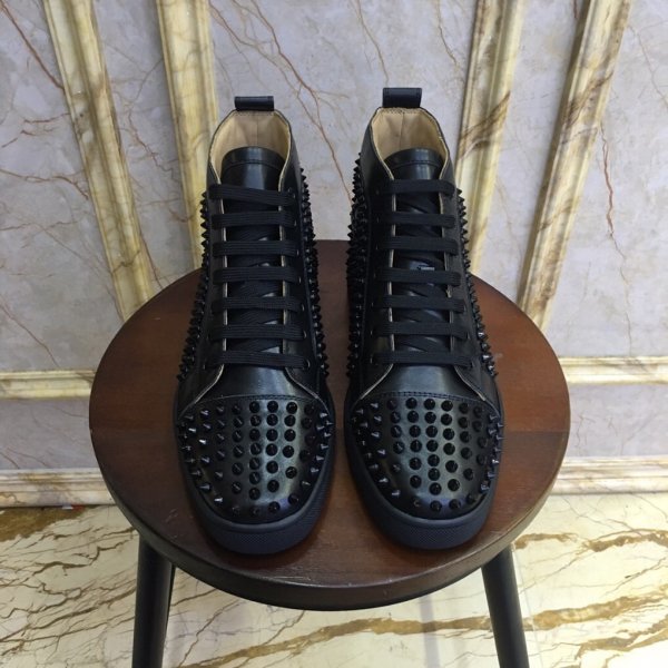 Christian louboutin mens black shoes sneakers cheap Replica Luxury Shoes Christian Louboutin Mens